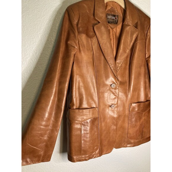 VTG Sheplers Western Jacket Blazer Women’s Brown Lambs Leather 18 Retro 1970’s - Picture 4 of 15